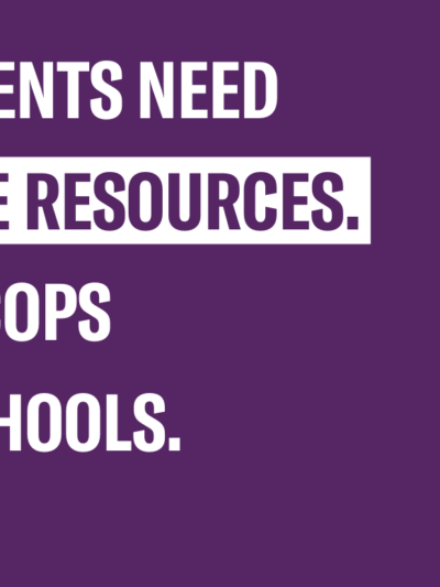 resources not cops in schools