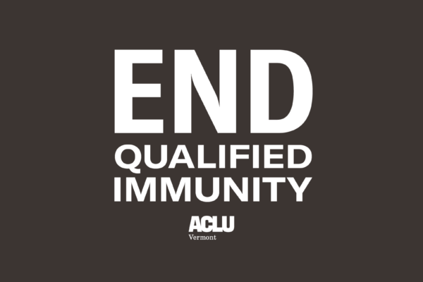 End qualified immunity, ACLU VT logo