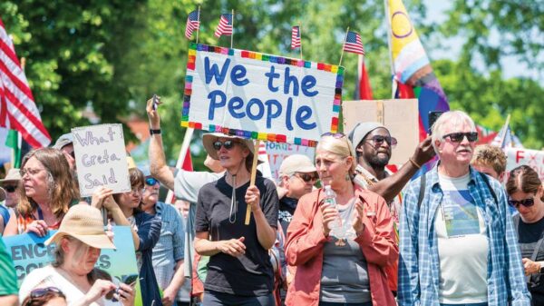 no kings rally burlington protesters