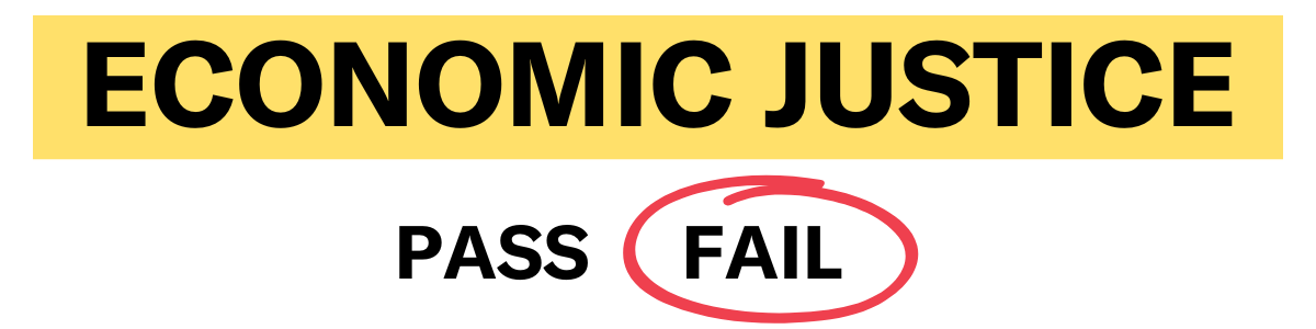 Economic Justice: Pass / Fail with Fail circled