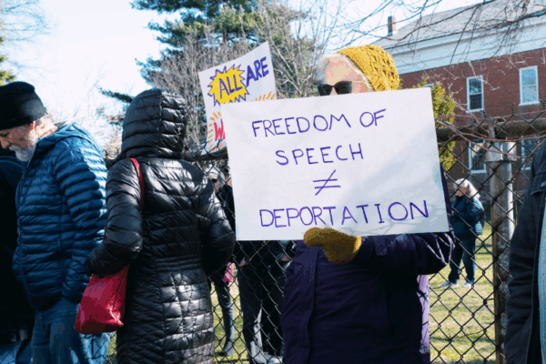 Freedom of Speech does not equal Deportation sign