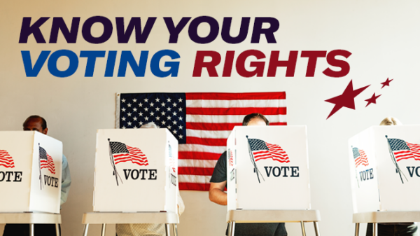 Know Your Voting Rights, people at poll location, voting