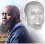 Michael Brown Sr. and superimposed image of Michael Brown Jr.