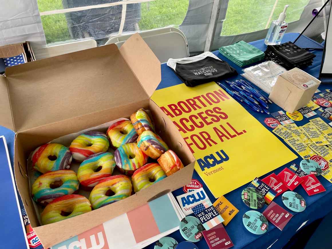 Pride table with donuts