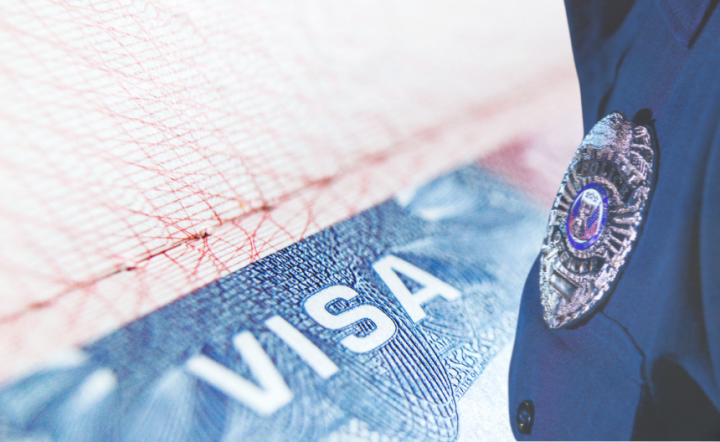 photo of visa and police bade