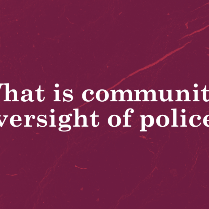 community oversight of police community oversight