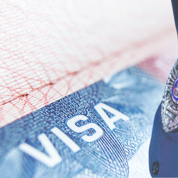 photo of visa and police bade