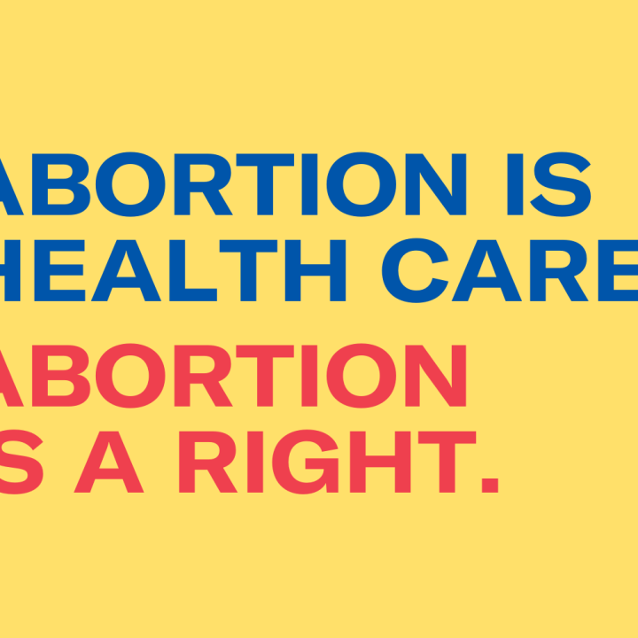 Abortion is health care. Abortion is a right. ACLU VT logo.